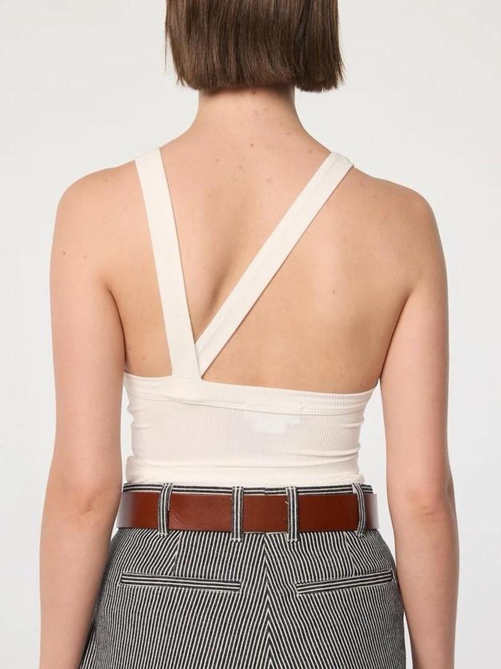 White Ribbed Open Back Tank Top✨